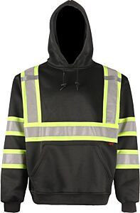 Gss Safety 7007 Non-Ansi Two Tone Fleece Sweatshirt, Pullover Style, Black, Size Large