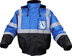 Gss Safety 8013 Non Ansi Colored Waterproof Quilted Bomber Jacket With Black Bottom, Blue, Size Medium