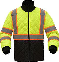 Gss Safety 8007 Class 3 Two Tone Quilted Jacket, Lime, Size 3X-Large