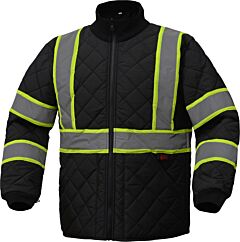 Gss Safety 8009 Non-Ansi Two Tone Quilted Jacket, Black, Size Large