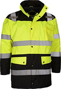 Gss Safety 8501 Class 3 Waterproof Fleece Lined Parka With Black Bottom, Lime, Size 4X-Large