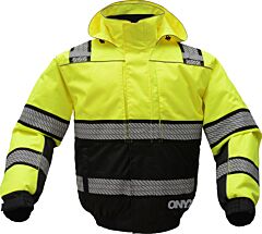 Gss Safety 8511 Onyx Class 3 Waterproof Ripstop 3-In-1 Bomber Jacket With Teflon Protection, Lime, Size X-Large