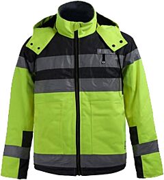 Gss Safety 8515 Night Glow Sherpa Lined Heavy Weight Jacket, Lime, Size 3X-Large