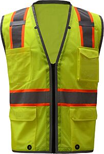 Gss Safety 1701 Class 2 Brilliant Heavy Duty Vest, Lime, Size Medium