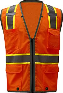 Gss Safety 1702 Class 2 Brilliant Heavy Duty Vest, Orange, Size 3X-Large