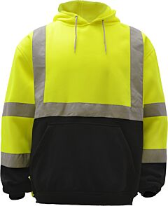 Gss Safety 7001 Class 3 Fleece Sweatshirt, Pullover Style, Lime, Size 4X-Large