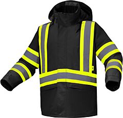 Gss Safety Fr6011 Fr Treated Winter Quilted Jacket, Black, Size 4X/5X-Large