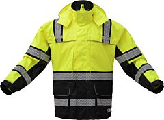Gss Safety 6501 Onyx Class 3 Ripstop Rain Coat With Teflon Coating, Lime, Size Small/Medium