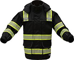 Gss Safety 6503 Onyx Non-Ansi Ripstop Rain Coat With Tefflon Coating, Black, Size Large/X-Large