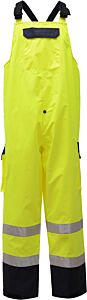 Gss Safety 6805 Premium Class E Rain Bibs With Cargo Pockets, Lime, Size 4X/5X-Large