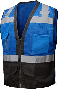 Gss Safety 1203 Surveyor Multi-Colored Safety Vest, Blue, Size Large/X-Large