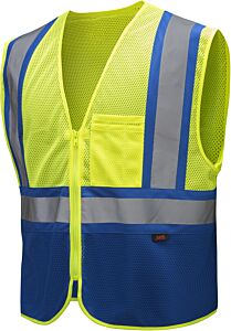 Gss Safety 3131 Enhanced Visibility Multi, Colored Two Tone Safety Vest, Lime, Size 2X/3X-Large