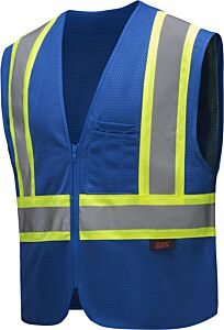 Gss Safety 3133 Enhanced Visibility Multi, Colored Two Tone Safety Vest, Blue, Size Large/X-Large