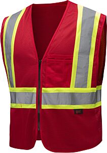 Gss Safety 3134 Enhanced Visibility Multi, Colored Two Tone Safety Vest, Red, Size 2X/3X-Large