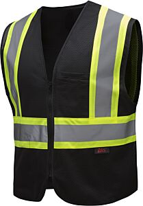 Gss Safety 3135 Enhanced Visibility Multi, Colored Two Tone Safety Vest, Black, Size 2X/3X-Large