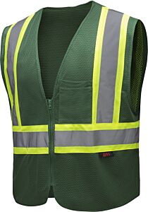 Gss Safety 3136 Enhanced Visibility Multi, Colored Two Tone Safety Vest, Green, Size Small/Medium