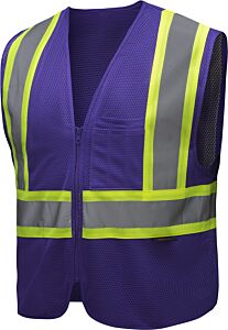 Gss Safety 3137 Enhanced Visibility Multi, Colored Two Tone Safety Vest, Purple, Size 4X/5X-Large