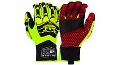 Pyramex Gl807Hts Synthetic Leather Silicone Palm Level 2 Impact Gloves, Tpr, Size Small