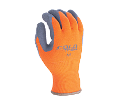 Task Gloves Cf10030-M 10G Hi-Vis Orange Shell, Grey Latex Crinkle Palm Coated Gloves, Size Medium