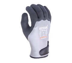 Task Gloves Cf20155-L Celsiheit - Double Liner Winter Version, 13 Gauge Fleece, Fully Coated Gray Latex First Layer - Crinkle Black Latex Outer Layer, Size Large