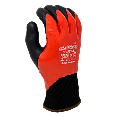 Task Gloves Cf47035-Xl Double Dipped, Fully Coated Nitrile, Black Foam Nitrile Palm Coated, 13 Gauge Hdpe Shell, 7 Gauge Terry Lined, Ansi A4, Size X-Large