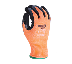 Task Gloves Cf52010-L Double Dipped Black Sandy-Foam Nitrile Coated Palm, Fleece Lined, Waterproof Barrier, Ansi A4, Size Large