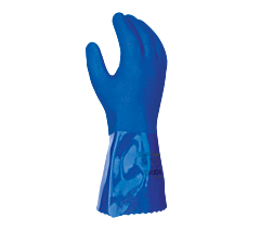 Task Gloves Ch1304-S Chem 101 Blue Guardian - Liquid Resistance, Chemical Resistance Triple Dipped Pvc Unsupported Gloves With Excellent Grip, Size Small
