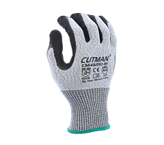 Task Gloves Cm43230-M 13 Gauge Hdpe Shell, Double Dipped, Black Sandy Foam Nitrile Palm Coated, Ansi A4, Size Medium