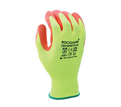 Task Gloves Cm44230Hv-M 13 Gauge Hi-Viz Yellow Hdpe Shell, Hi-Viz Orange Foam Nitrile Palm Coated, Ansi A4, Size Medium