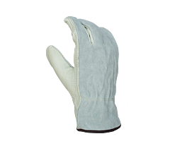 Task Gloves Ib2510K-M Quality Grain Cowhide Leather Palm With Gray Split Leather Back, Keystone Thumb, Kevlar Thread Sewn, Size Medium