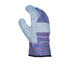 Task Gloves Ib5343-L Economy Split Cowhide Leather Palm, Reinforced Patch Palm, 2 1/2" Starched Safety Cuff, Size Large