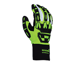 Task Gloves Rd1012-3Xl Hi-Vis Green Spandex Back, Cotton Corded Palm, Reinforced Thumb Saddle, Neoprene Cuff, Tpr Back, Size 3X-Large