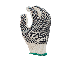 Task Gloves Tsk1006 Cotton/Poly Knit Work Glove With Pvc Dot, Size Large