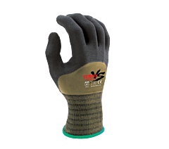 Task Gloves Vs2261-M Black Micro-Foam Nitrile Knuckle Coated, 15G Green Hi-Elasticity Nylon Shell, Size Medium