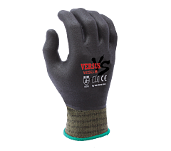 Task Gloves Vs2262-L Black Micro-Foam Nitrile Fully Coated, 15G Green Hi-Elasticity Nylon Shell, Size Large