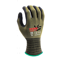 Task Gloves Vs2263-Xl Black Micro-Foam Nitrile Palm Coated With Nitrile Dots, 15G Green Hi-Elasticity Nylon Shell, Size X-Large