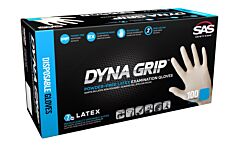Sas Safety 650-1001 Dyna Grip Powder-Free Exam Grade Latex Gloves, 7 Mil, Size Small