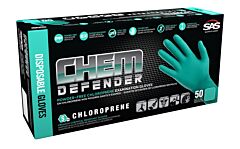 Sas Safety 66593 Chemdefender Powder-Free Exam Grade Gloves, Chloroprene, 5 Mil, Size Large