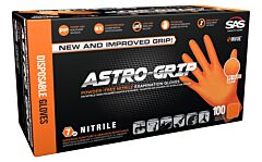 Sas Safety 66474 Astro-Grip 3D Cube Grip Powder-Free Exam Grade Nitrile Gloves, 7 Mil, Size X-Large