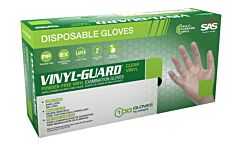 Sas Safety 6508-20 Vinyl Guard Powder-Free Exam Grade Vinyl Gloves, Size Large
