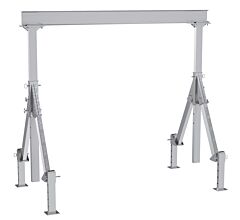 Vestil Aha-4-12-10-Alo Aluminum Adjustable Height Gantry Crane With Adjustable Leveling Option 12 Ft. Wide X 10 Ft. Max Usable Height 4,000 Lb. Capacity Silver