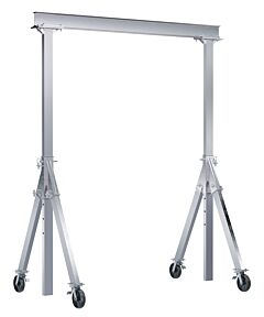 Vestil Aha-6-10-12-Tlc Aluminum Adjustable Height Gantry Crane With Total Locking Phenolic Casters 10 Ft.Wide X 12 Ft. Max Usable Height 6,000 Lb. Capacity Silver