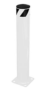 Vestil Bol-36-5.5-Wt Steel Pipe Safety Bollard 36" X 5-1/2" White