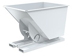 Vestil D-100-Ld-Nb-Wht Steel Light Duty No Bump & Dump Hopper 1 Cubic Yard 2000 Lb. Capacity, White
