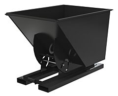 Vestil D-100-Md-Nb-Blk-Sg Steel Medium Duty No Bump & Dump Hopper 1 Cubic Yard 4000 Lb. Capacity, Semi Gloss Black