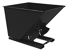 Vestil D-200-Md-Nb-Blk-Sg Steel Medium Duty No Bump & Dump Hopper 2 Cubic Yard 4000 Lb. Capacity, Semi Gloss Black