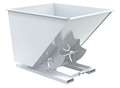 Vestil D-200-Md-Nb-Wht Steel Medium Duty No Bump & Dump Hopper 2 Cubic Yard 4000 Lb. Capacity, White