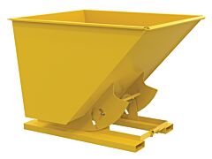 Vestil D-200-Md-Nb-Yel Steel Medium Duty No Bump & Dump Hopper 2 Cubic Yard 4000 Lb. Capacity, Yellow