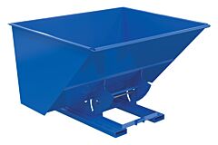 Vestil D-300-Hd-Nb Steel Heavy Duty No Bump & Dump Hopper 3 Cubic Yard 6000 Lb. Capacity, Blue