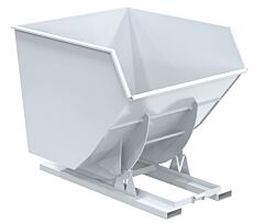 Vestil D-350-Hd-Nb-Wht Steel Heavy Duty No Bump & Dump Hopper 3-1/2 Cubic Yard 6000 Lb. Capacity, White